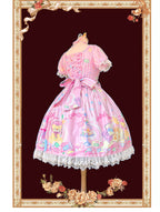 Macaron Dolly House - Sweet Lolita OP Printed Dress, Side Zipper and Accessories - image 3