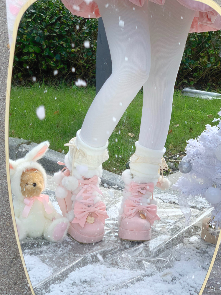 Warm - Winter Sweet Lolita Snow Boots Thick Sole Fleece Shoes - image 23