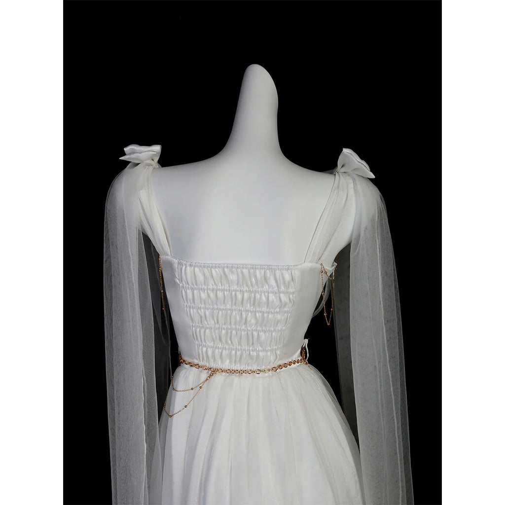 Divine - Elegant Greek Mythology Style Lolita JSK Irregular Hem White JSK Dress - image 7