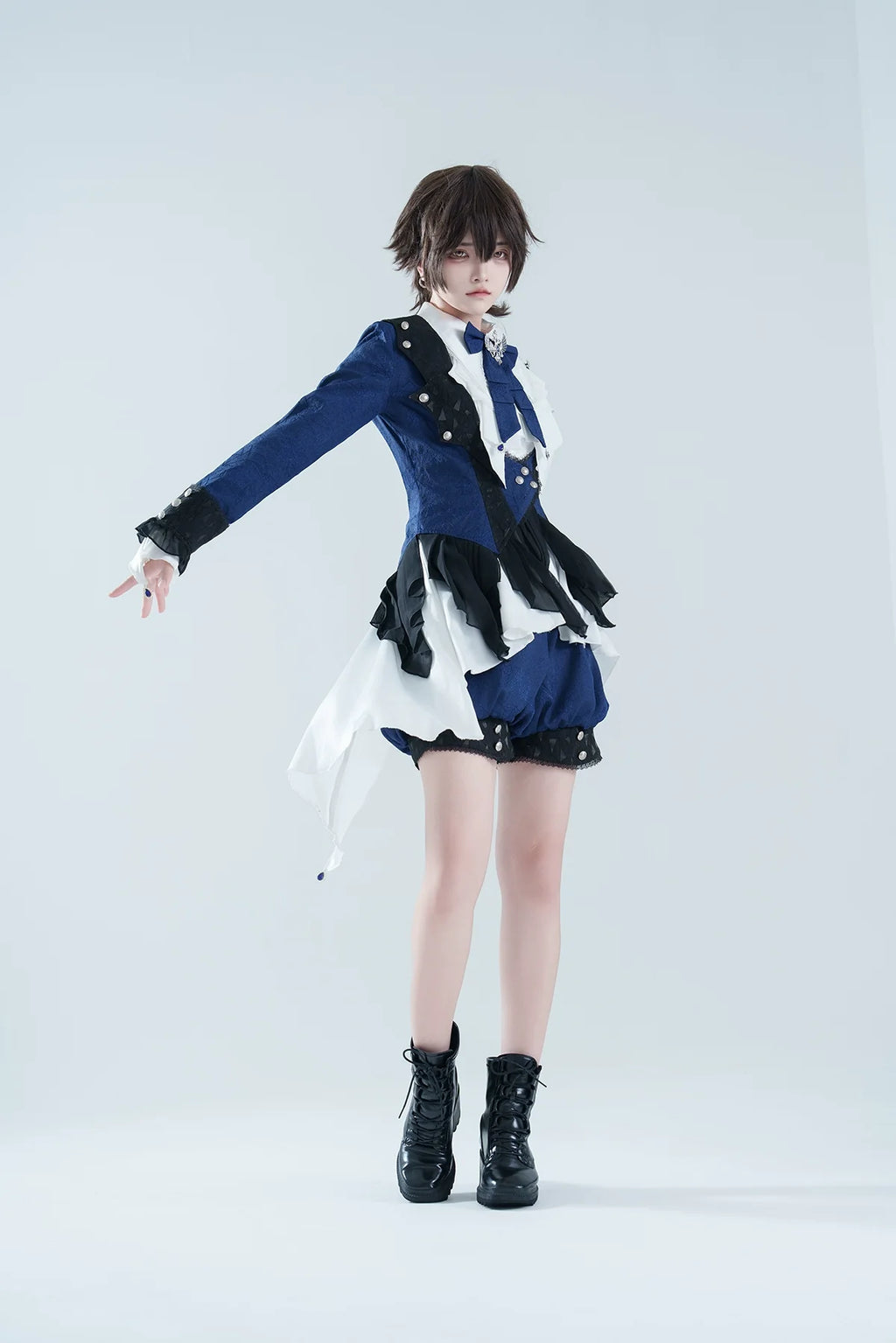 Chris' Son - Gothic Ouji Lolita Coat and Irregular Hem Dress Set - image 7