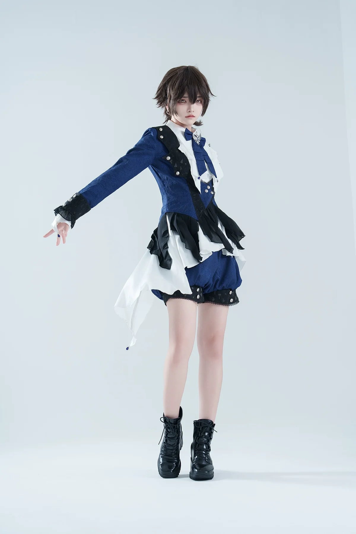 Chris' Son - Gothic Ouji Lolita Coat and Irregular Hem Dress Set - image 7