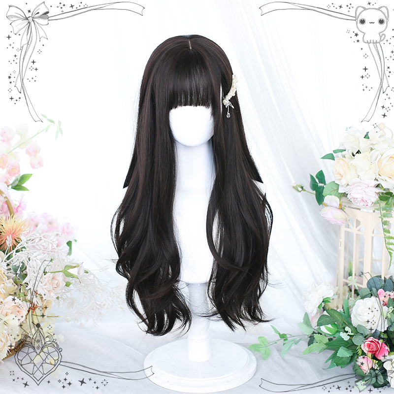 Lolita Long Curly Natural Cold Brown Wig - image 1