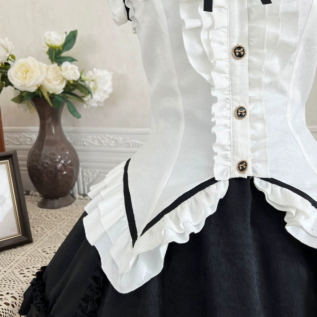Miss Black Cat - Gothic Maid Lolita Skirt Set, Slim Fit - image 7