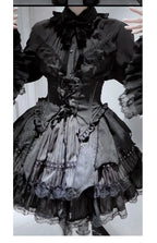 Trace Bone Black Gothic Lolita Skirt and Waist Cincher Set - image 14