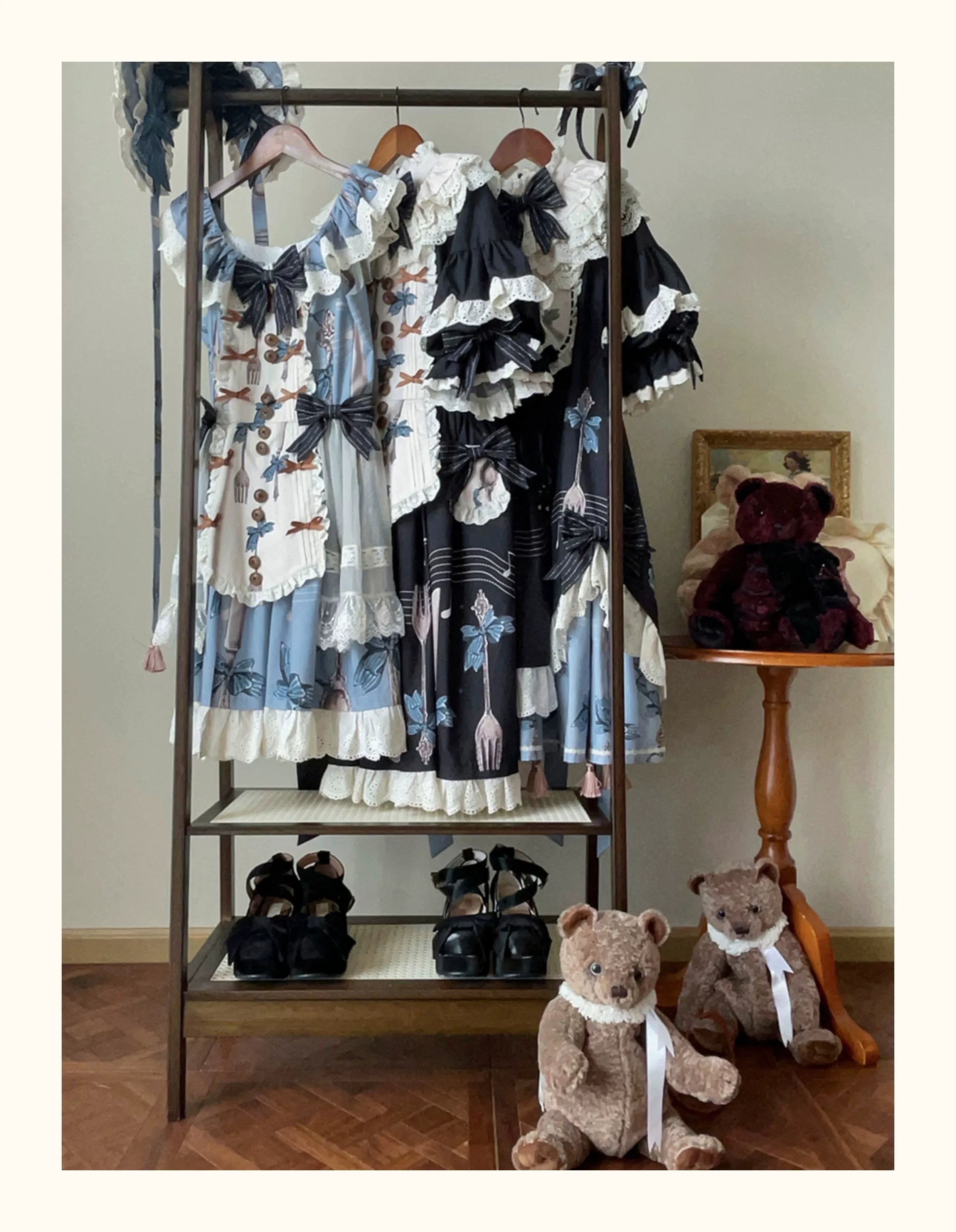 Witch's Banquet - Printed Doll-like Sweet Lolita OP, Apron-like Front and Accessories - image 22