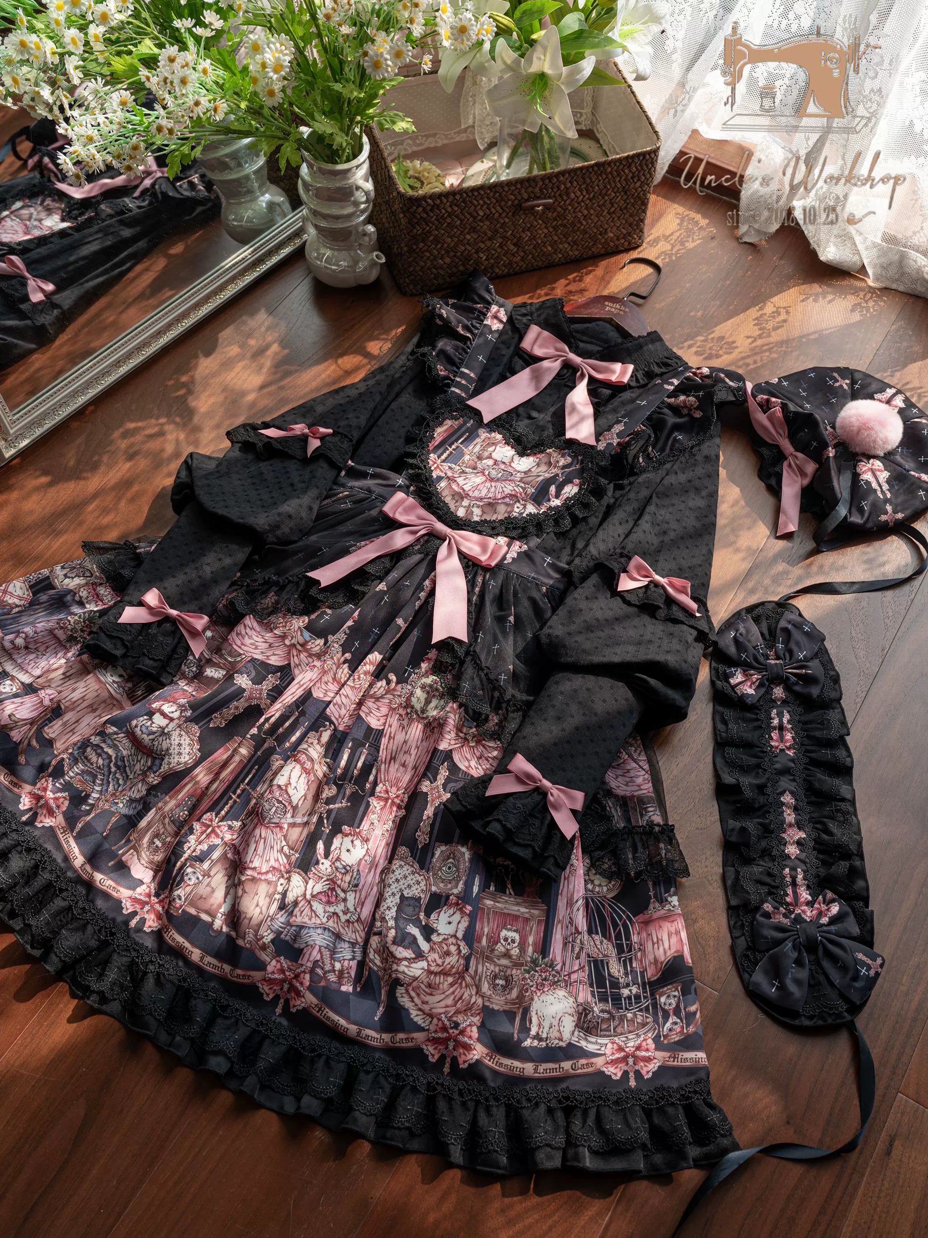 Missing Lamb Case - Gothic Lolita Dress Set with Sheep Prints - image 60