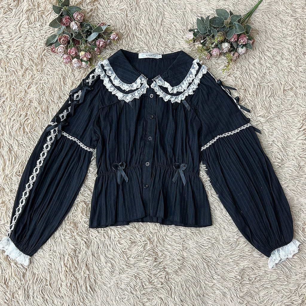 Sweet Lolita Doll Collar High-Waisted Blouse - image 37