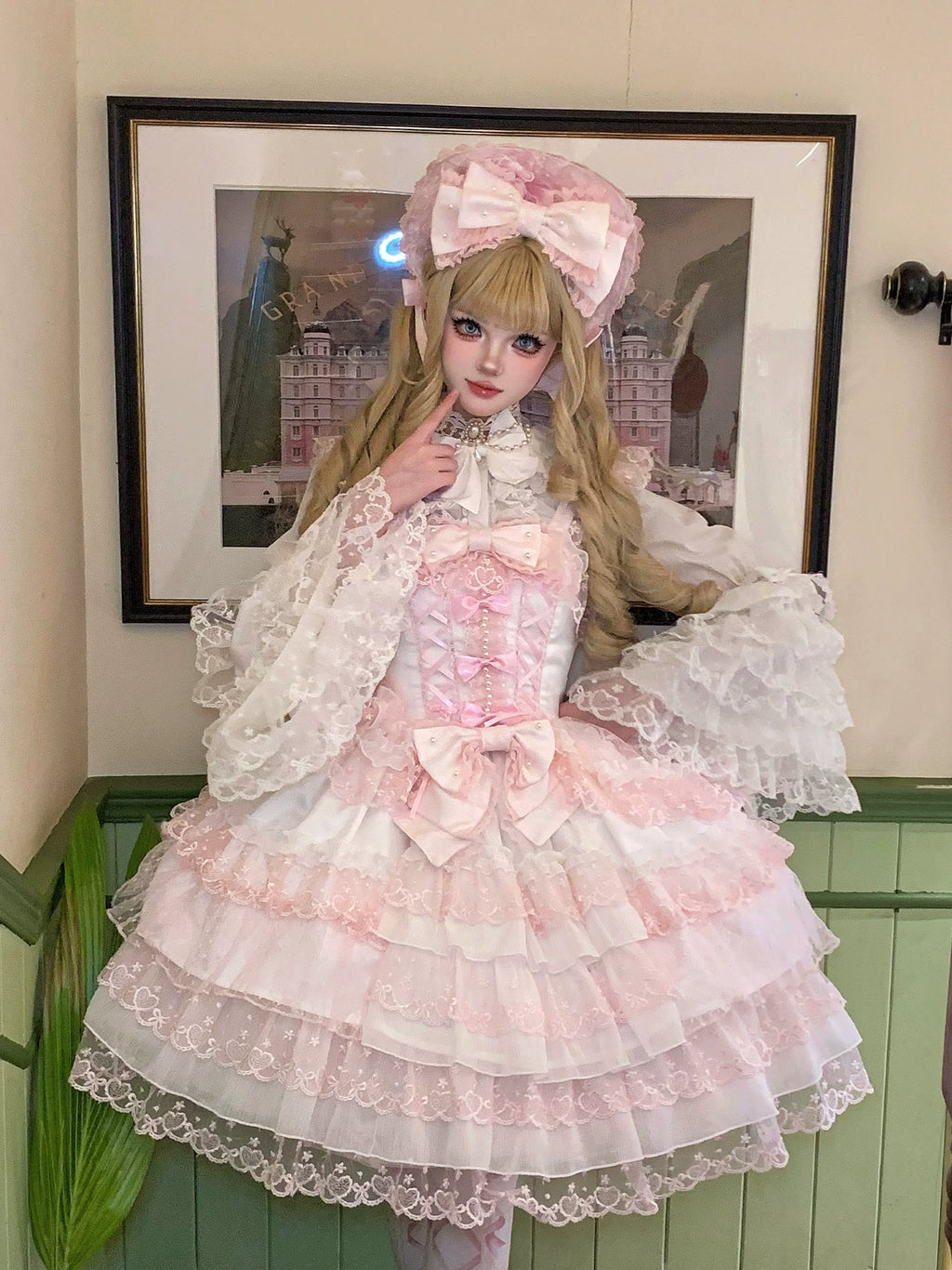 Sugar Girl Love Overture Sweet Lolita Tiered Ruffle JSK and Accessories - image 10