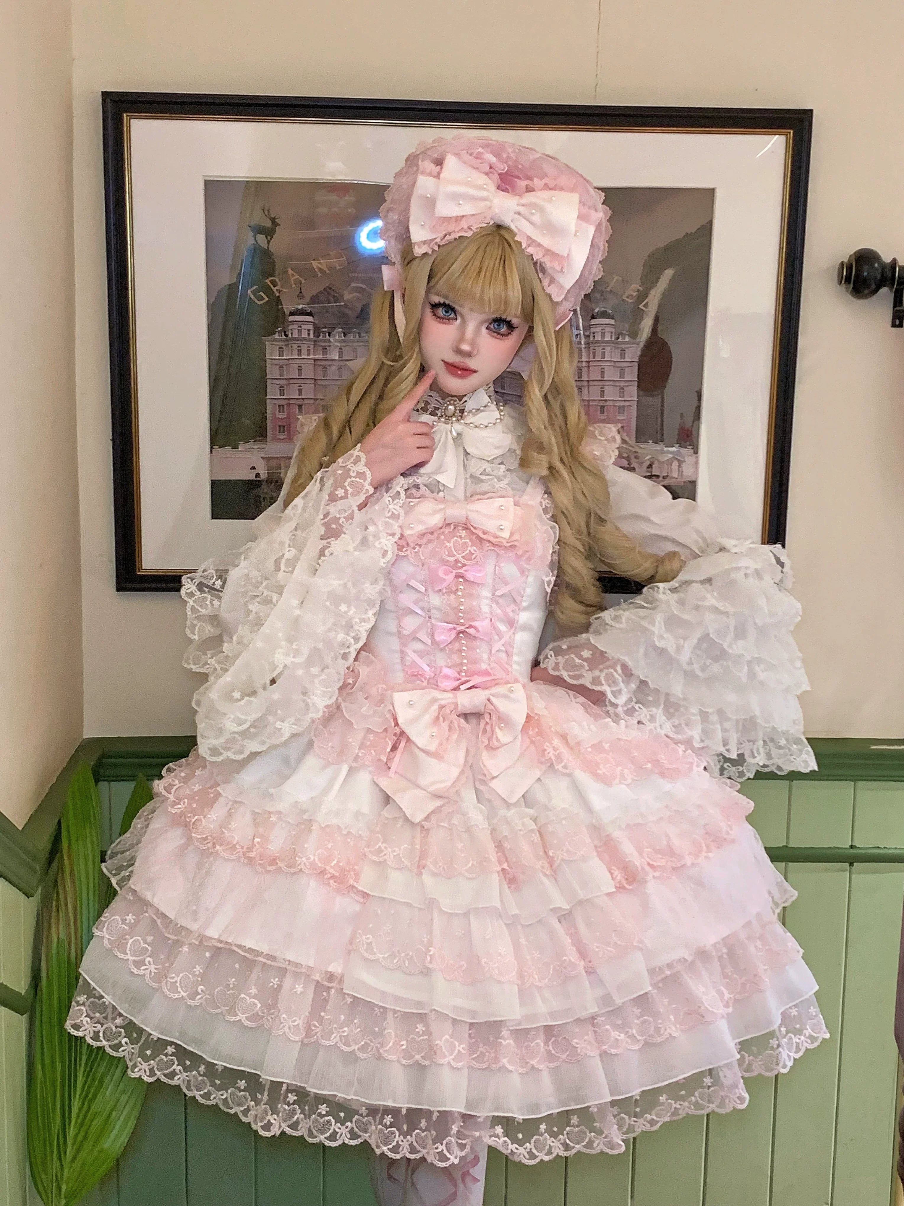 Sugar Girl Love Overture Sweet Lolita Tiered Ruffle JSK and Accessories - image 10