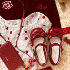 Hug Bear - Sweet Lolita Heel Shoes Bear Metal Buckle Bow Shoes - image 39