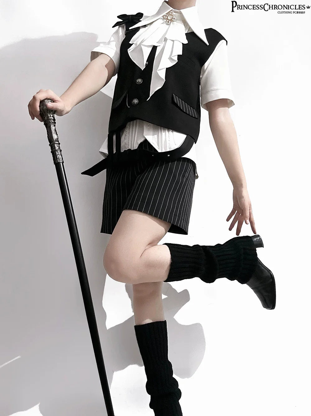 The Dawn of Arrival - Ouji Lolita Fitted Blouse with Detachable Jabot - image 7