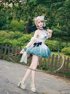 Floating Dream Lily - Elegant Lolita High Heel Shoes, Detachable Bow - image 10