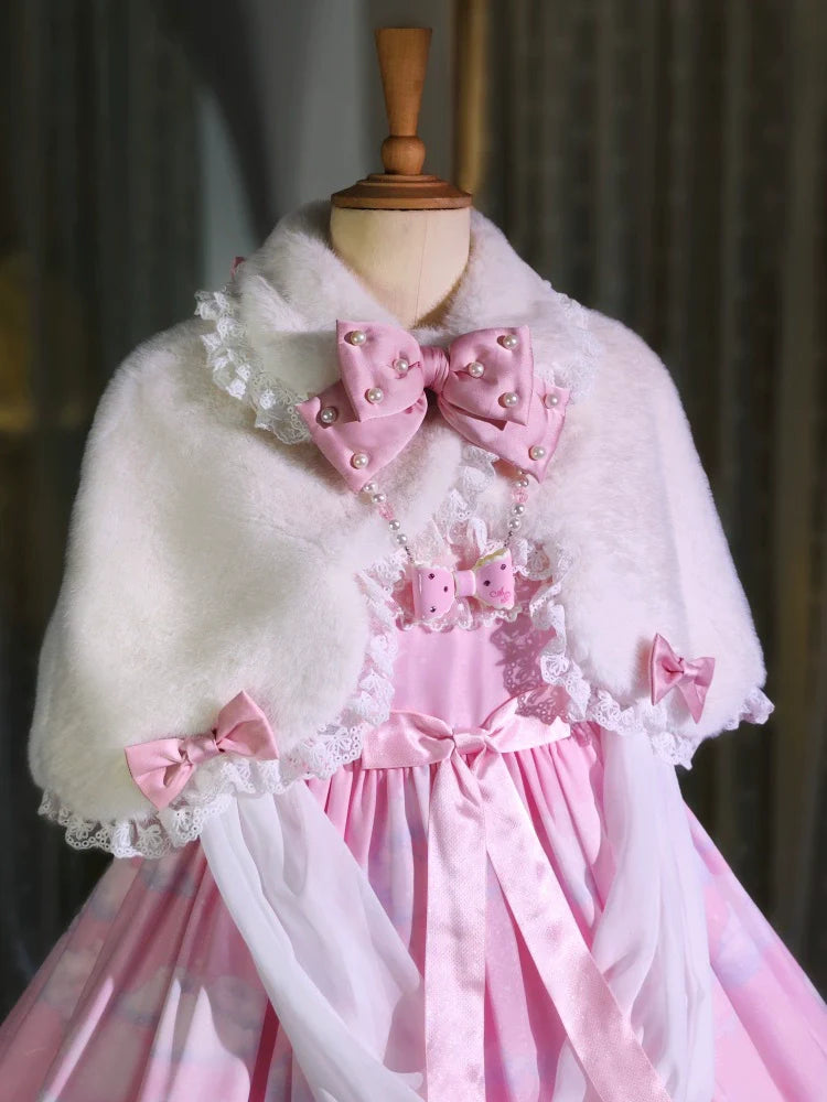 Rabbit-Ear Winter Lolita Cape with Bows - image 5