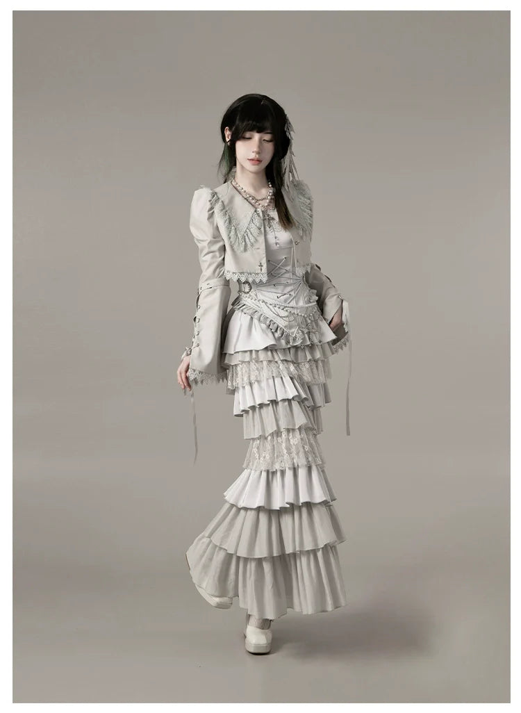 Humanoid Robot - Silver Gothic Lolita Mermaid Skirt Set - image 57