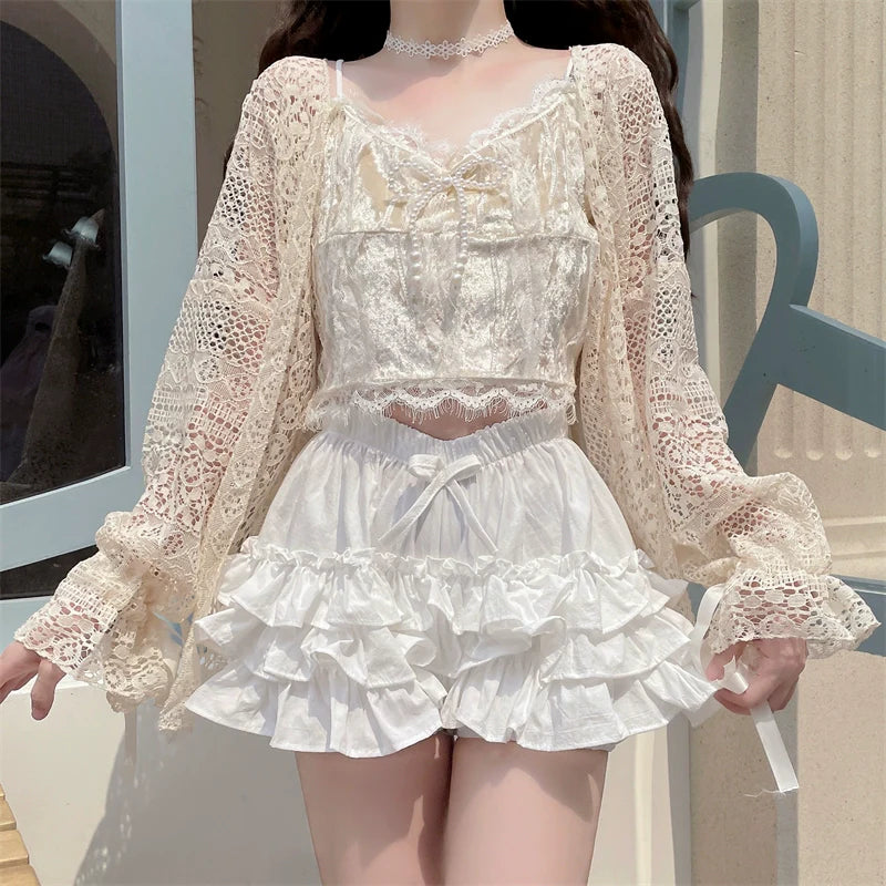 Daily Lolita Bloomers Anti-Exposure Pink Ruffle Safety Shorts - image 30