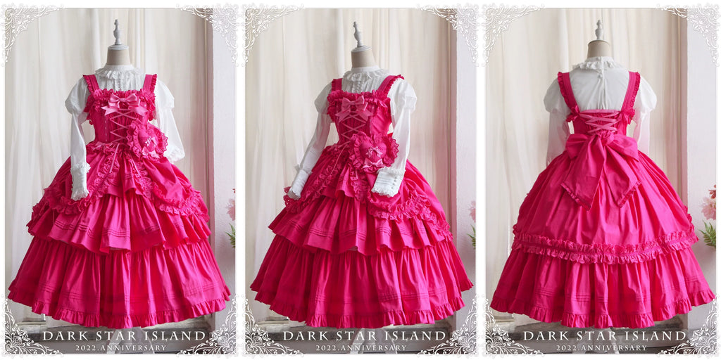Cotton Gothic Lolita Long JSK, Drawn-up Hem - image 10