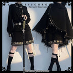 Black Cat - Black Ouji Lolita Cape with Cool Cat Ear Hood - image 14