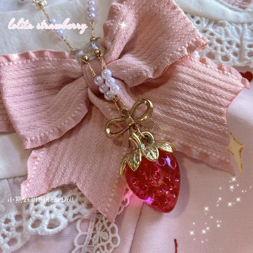 Sweet Lolita Strawberry Charlotte Necklace - image 16