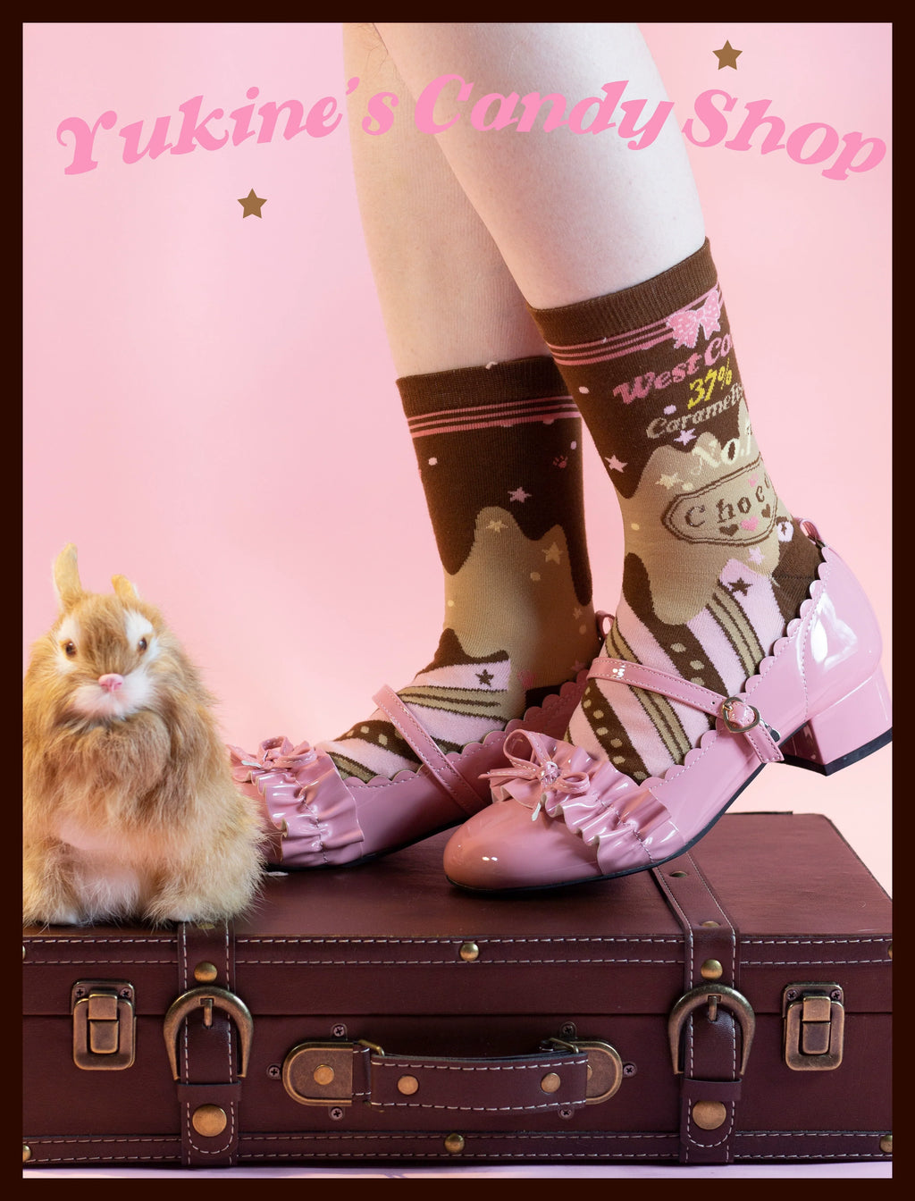 Kawaii Lolita Chocolate Color Cotton Socks - image 44