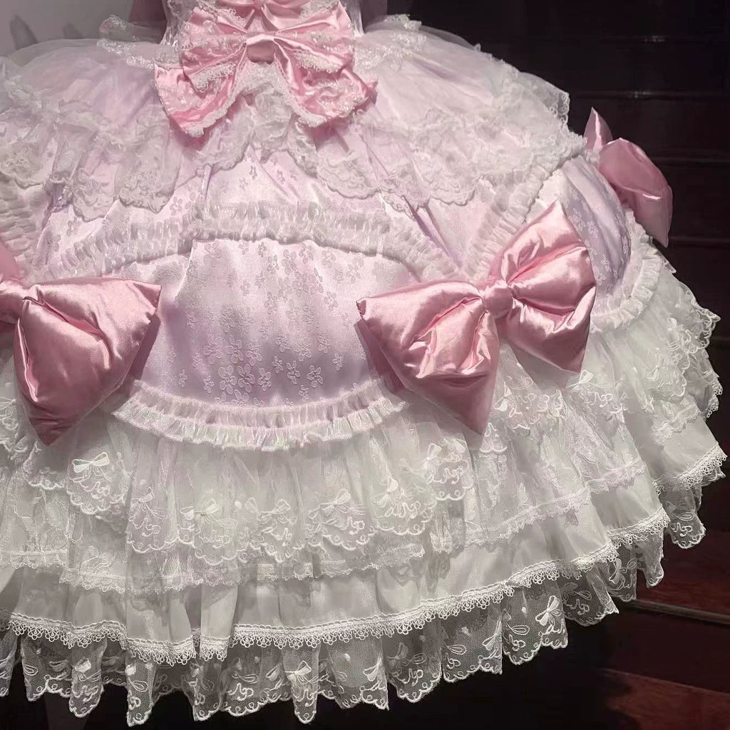 Floral Dream Isle - Sweet Lolita Doll-like JSK Dress, Bows & Lace - image 13