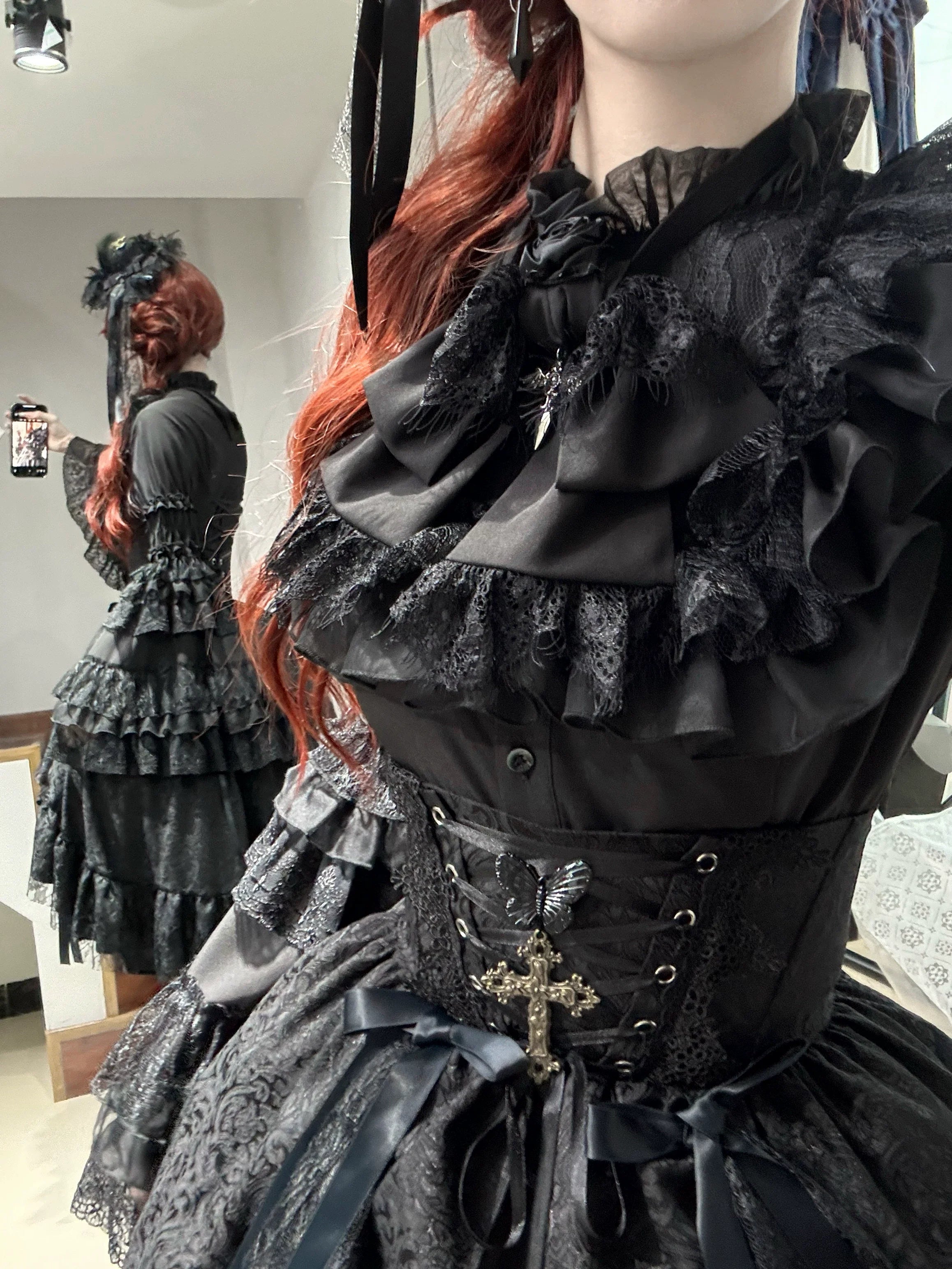 Eternal Taboo - Gothic Lolita Dress with Princess Sleeve Shirt - image 7