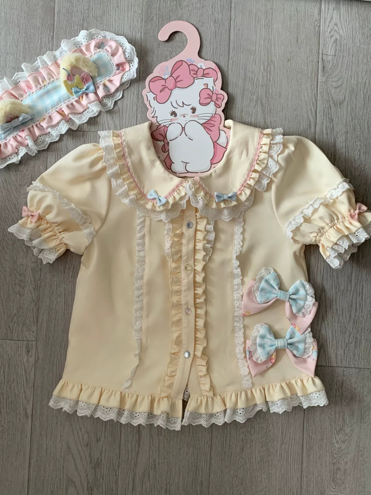 Sweet Cat Fruit Candy - Sweet Lolita Dessert Printed JSK Dress, Bows & Ruffles and Accessories - image 5
