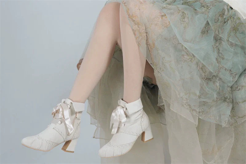 Lady Incognita - Retro Lolita Ankle Boots, Size Zipper - image 29