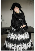 Dead Leaf Butterfly Gothic Lolita JSK and OP Dress Set - image 22