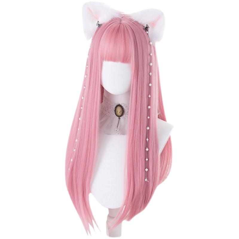 69cm Pink Straight Lolita Wig - image 2