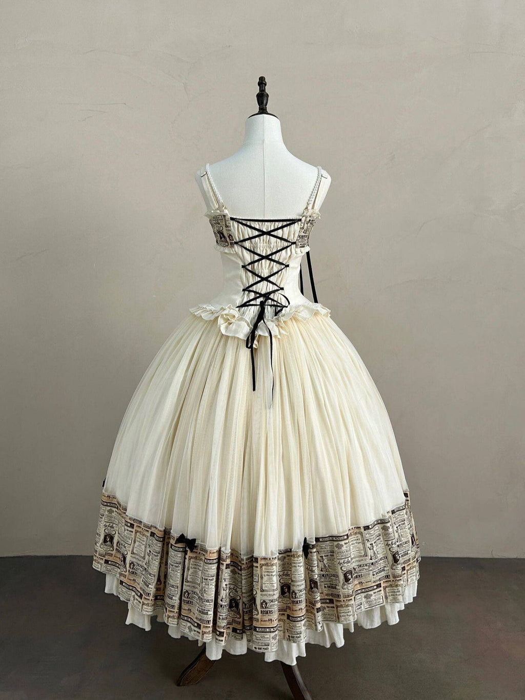 Letter from London White Newspaper Print Classic Lolita JSK Dress - image 3
