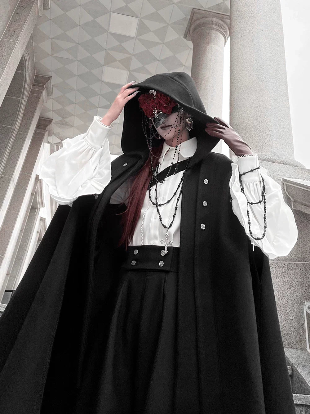 Codename 003 - Ouji Lolita Shirt and Pants Set, Hooded Cape - image 18