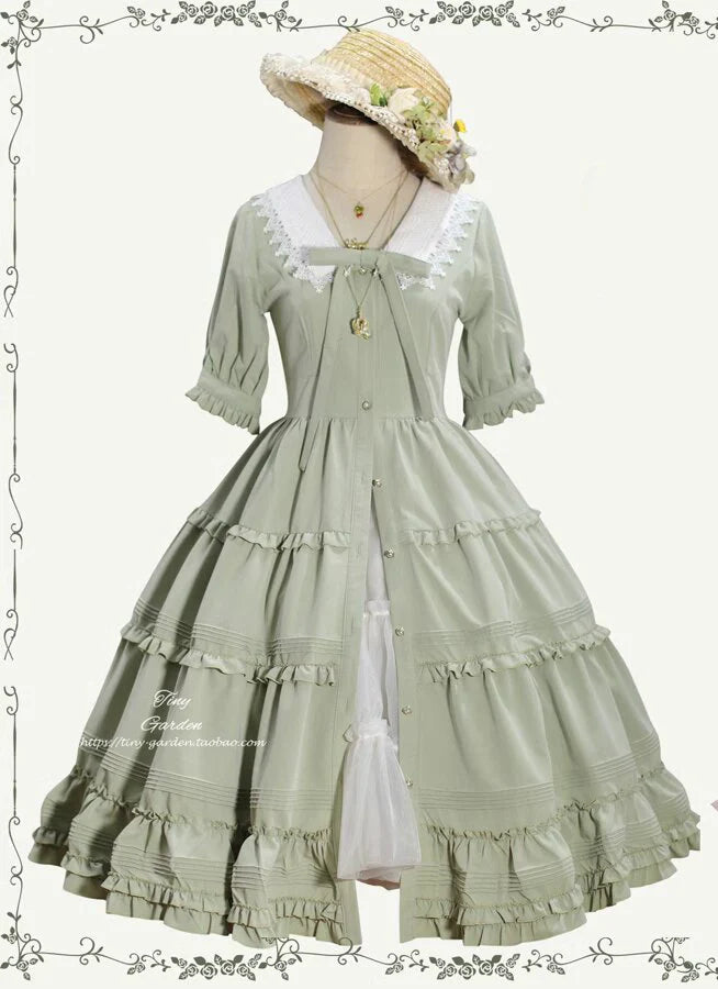 Lacey 2.0 - Classic Lolita OP Lace Collar Open Front Dress - image 8