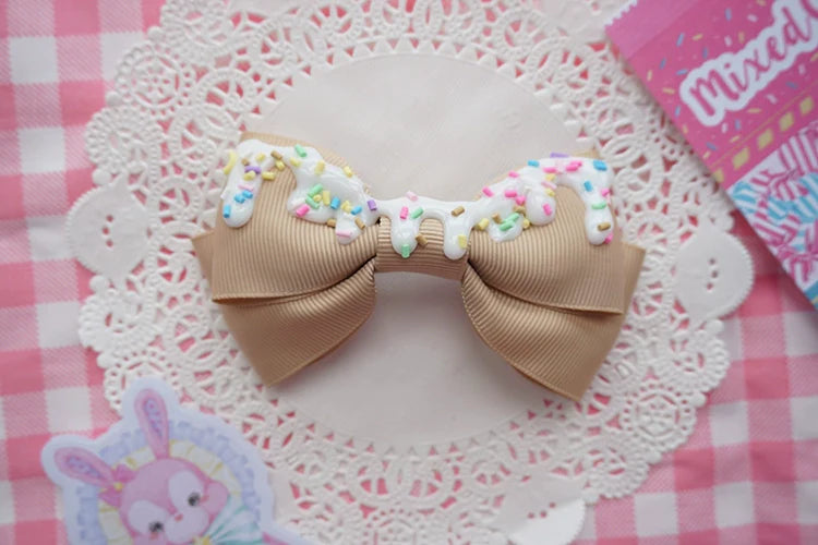 Handmade Sweet Lolita Cream Cake Bow Hair Clip - image 16