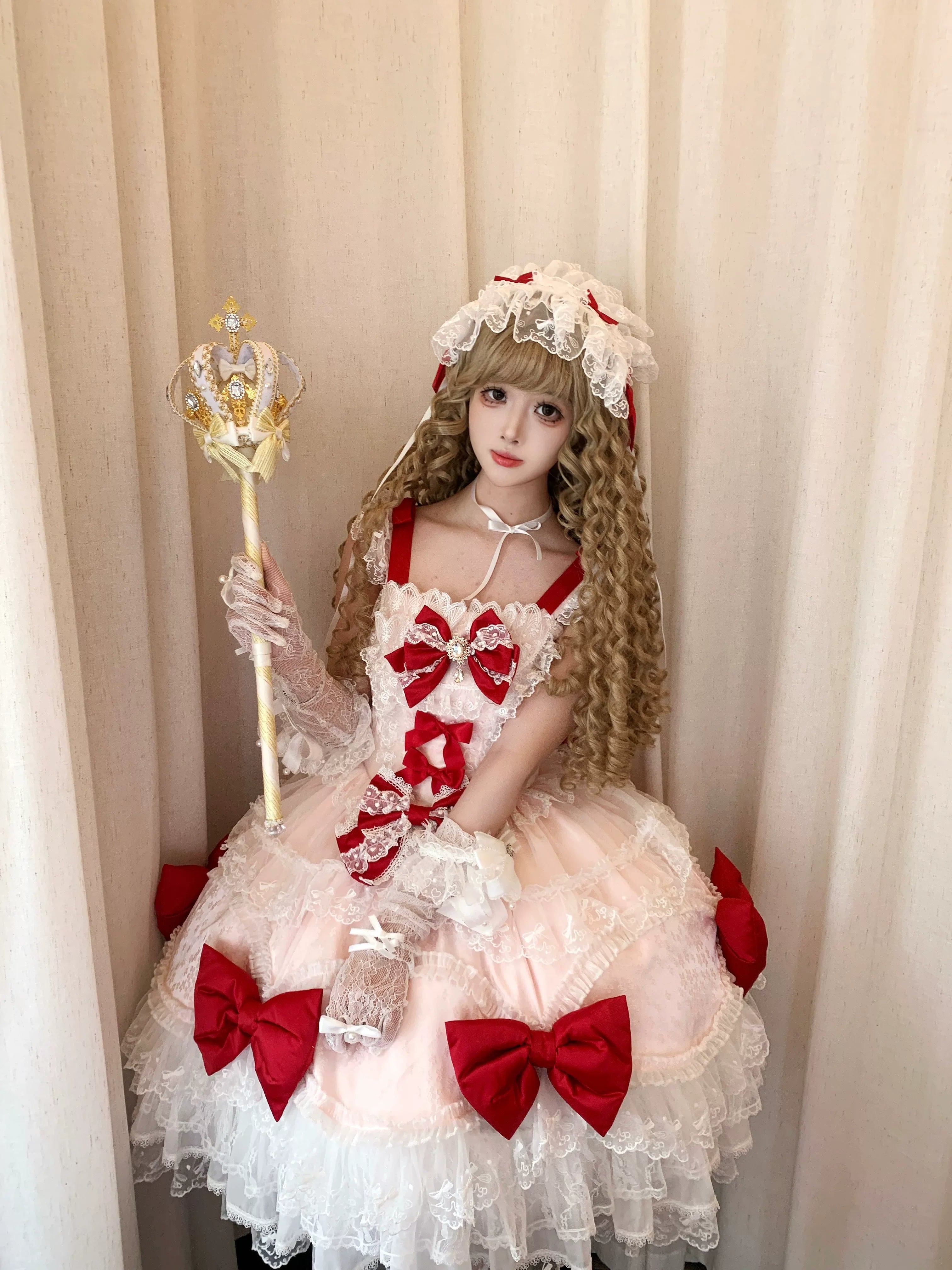 Floral Dream Isle - Sweet Lolita Doll-like JSK Dress, Bows & Lace - image 29