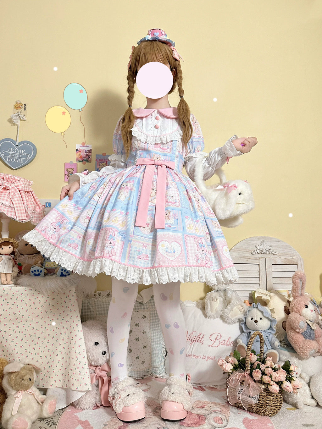 Sweet Bunny Bear - Sweet Lolita Dress Long Sleeve Winter Lolita OP - image 1