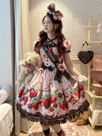 Strawberry Chocolate Lovers Sweet Lolita Embroidered Dress - image 3