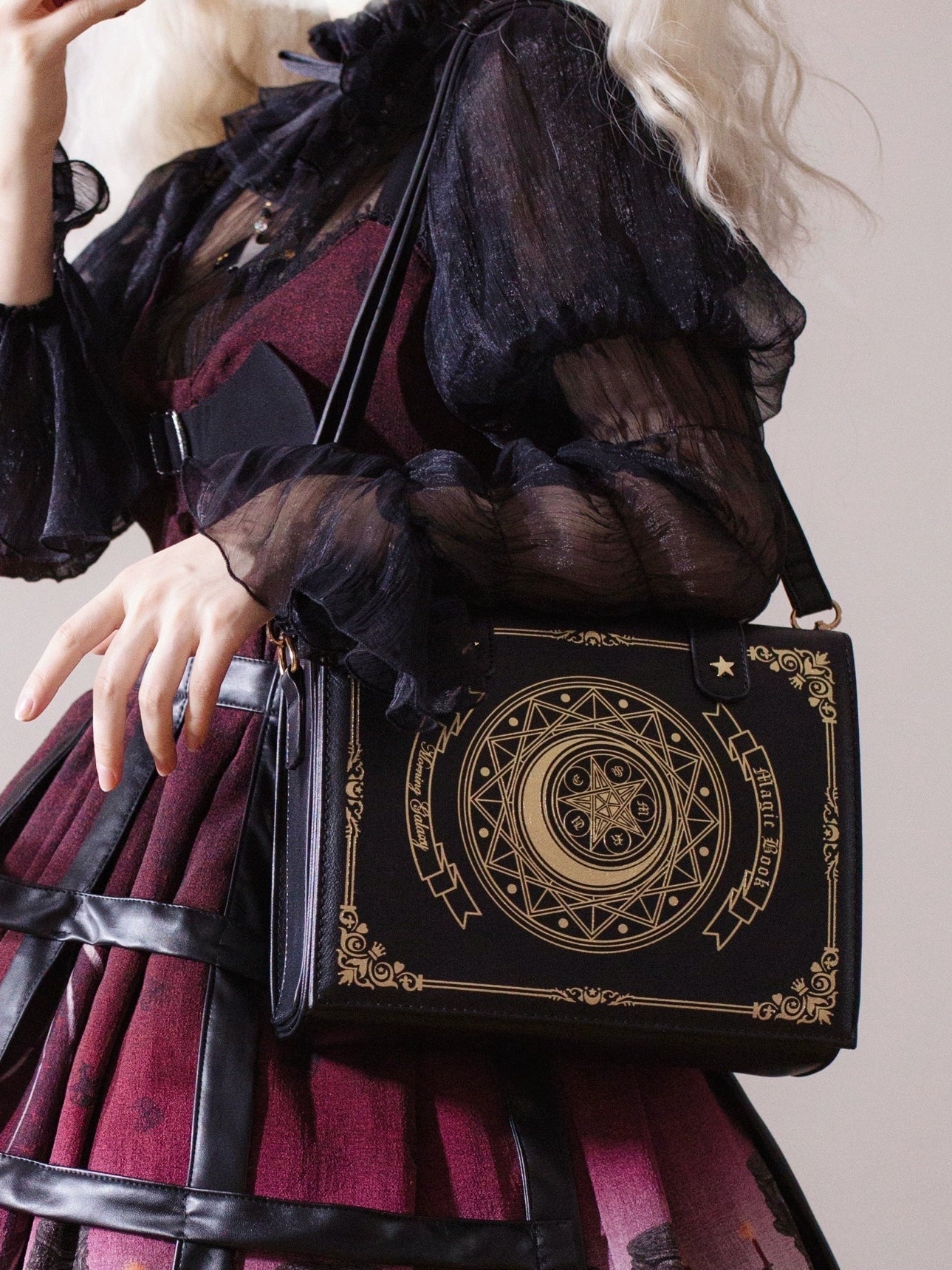 Star and Moon Magic Book Lolita Crossbody Bag in Two Sizes - image 8