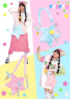 Cute Lolita Bag Cartoon Stars Yellow Plush Bag - image 1