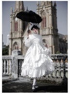 Dawn Bell & Dusk Song - Gothic Lolita Velvet OP Dress, Back Zipper and Accessories - image 19