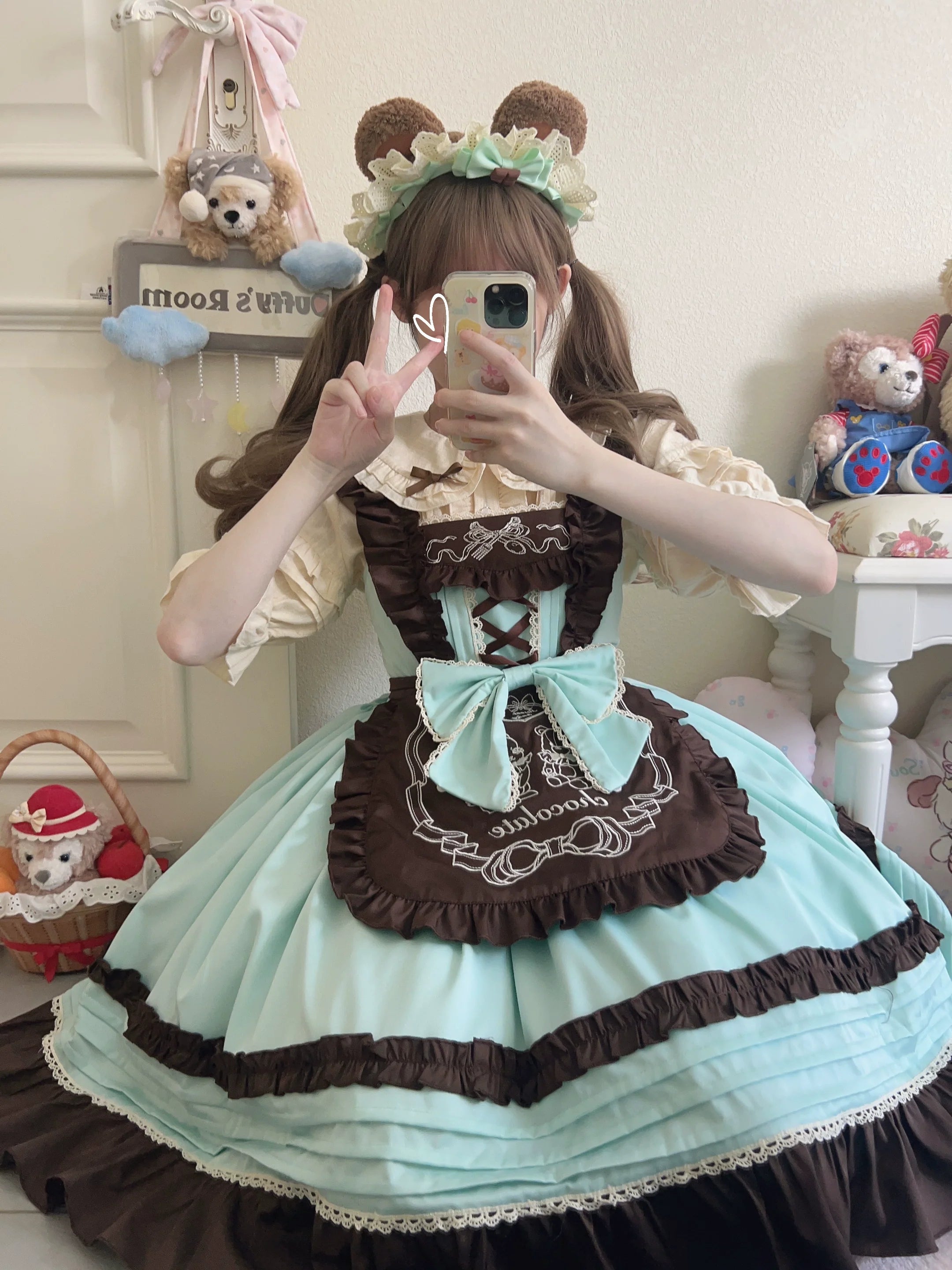 Sweet Layered Cake - Sweet Lolita JSK with Detachable Apron - image 1