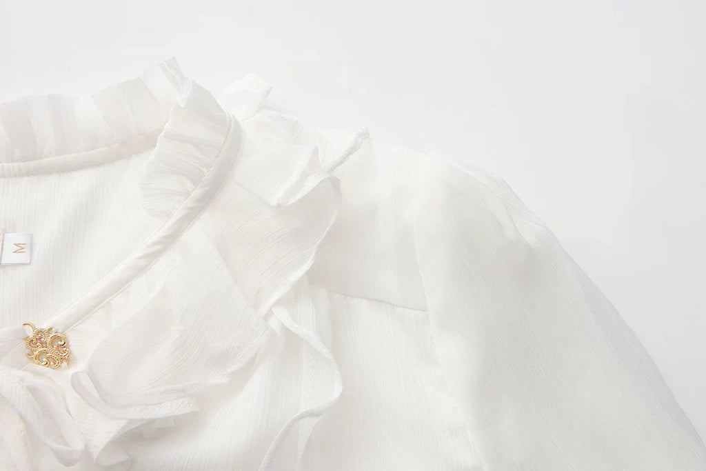 Eternal Treasure Voyage - Ouji Lolita Chiffon Blouse with Ruffles - image 7
