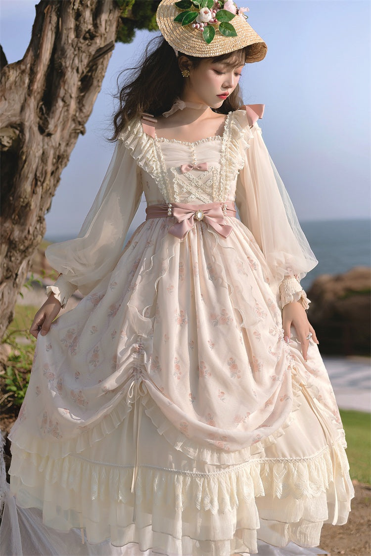 Time Stationery - Elegant Lolita Long Sleeve OP Dress - image 8