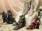 Muse Kiss - Elegant Lolita Shoes Lace-up Bow Heels Round Toe - image 7
