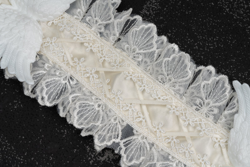 White Lace Angel Wing Gothic Lolita Hairband - image 13
