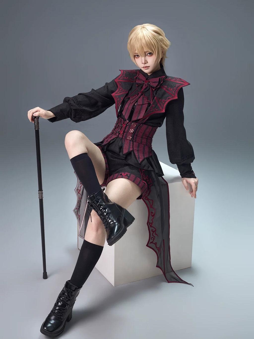 Devils Convention Gothic Ouji Blouse and Suspender Shorts Set - image 8