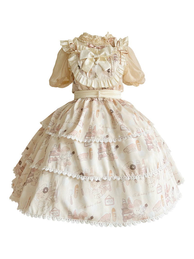 Plus Size Sweet Lolita Beige Jumper Dress - image 2