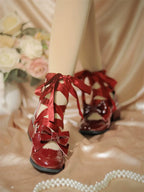 Muse Kiss - Elegant Lolita Shoes Lace-up Bow Heels Round Toe - image 3