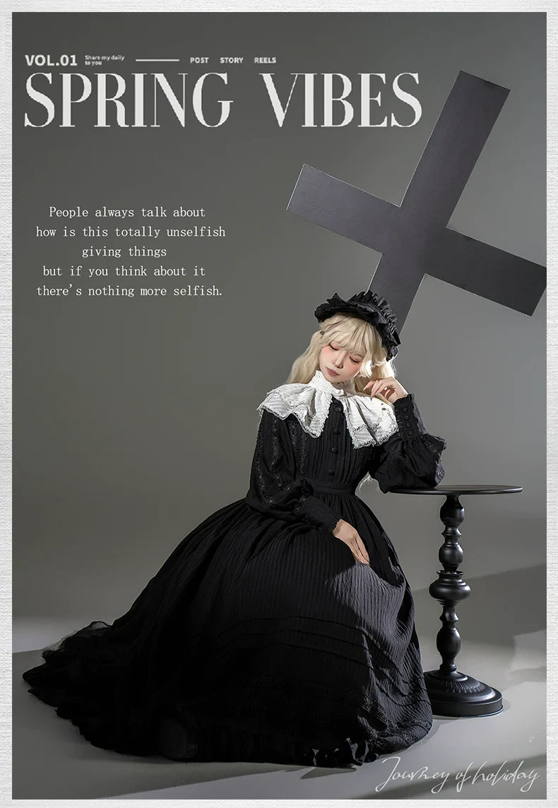 A Quiet Place - Nun Style Gothic Lolita OP Dress - image 10