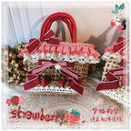 Country Lolita Straw-Woven Bag, Strawberry Accent - image 8