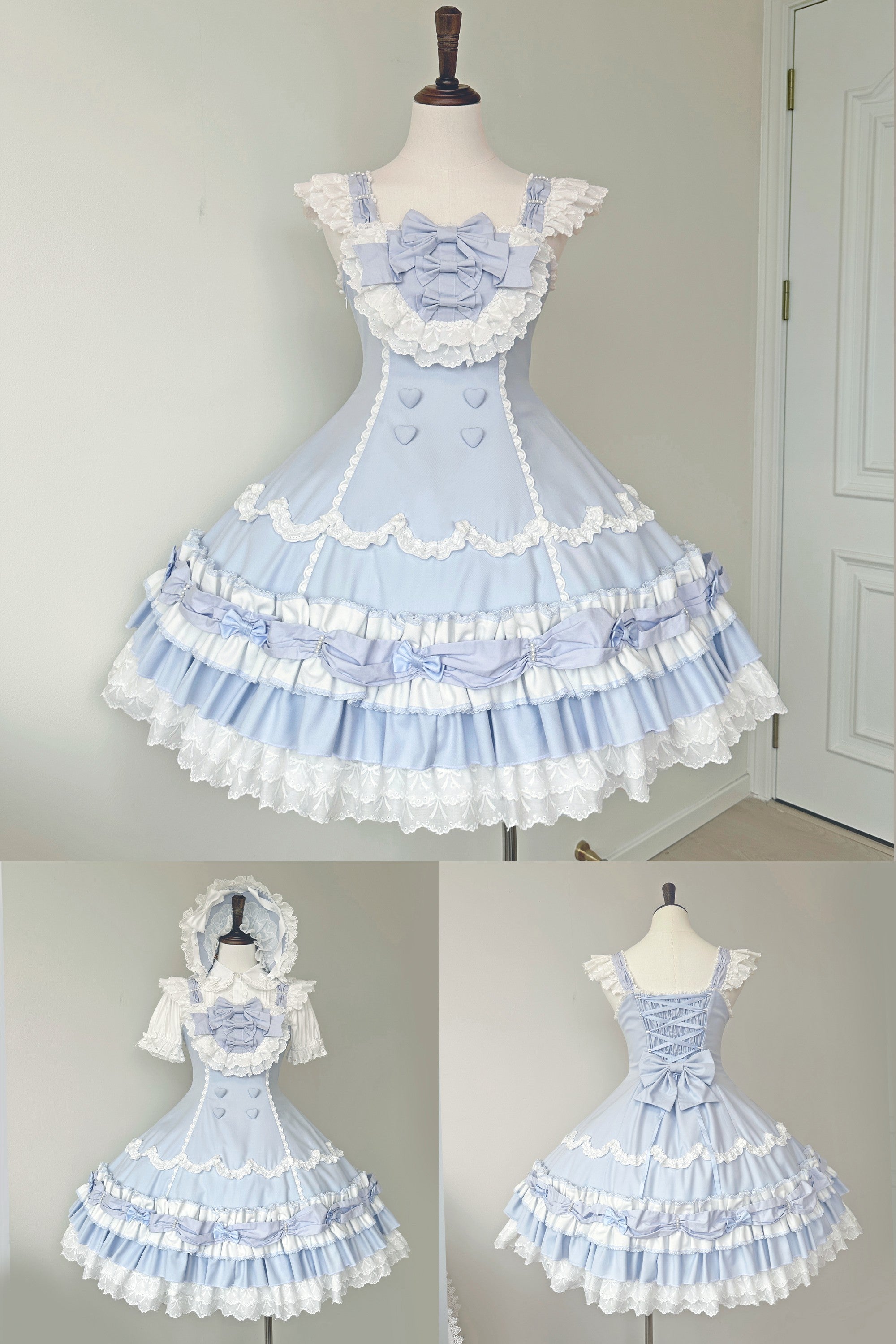 Cream Fondant Sweet Retro Six-Panel Lolita JSK and Accessories - image 19